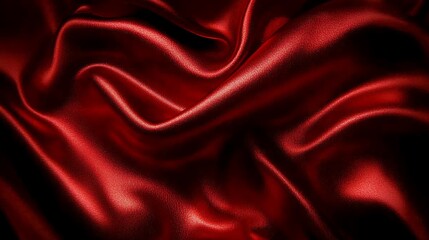 Obraz premium Rich Red Textile Texture Folds and Waves Background with Silky Luxurious Fabric Material Design