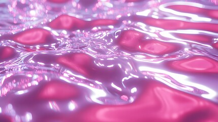 Abstract Pink Liquid Metal Surface Texture Background