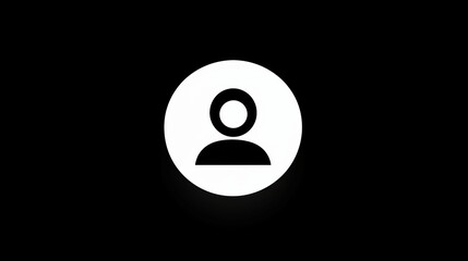 A simple user profile icon on a black background.