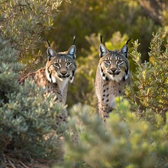 Obraz premium Iberian Lynx in Mediterranean shrubs