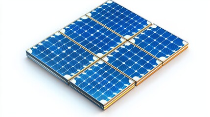 A close-up view of a solar panel showcasing its blue photovoltaic cells.