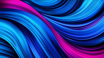 Abstract Blue And Violet Digital Swirling Wavy Lines With Motion Effect