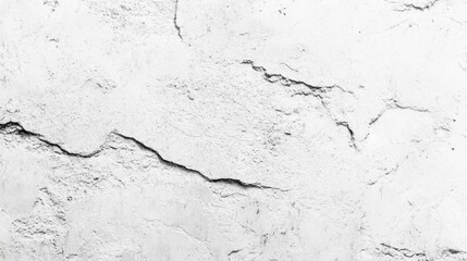 Textured white wall with visible cracks, creating an aged appearance, suitable for backgrounds