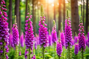 Obraz premium Beautiful Foxglove Flowers in Bloom - Woodland Majesty