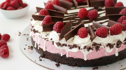 chocolate cake with cream