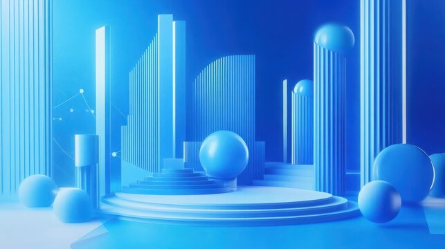 Blue Infographic Charts Design