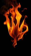 Black flame with four isolated fire jets and swirling smoke, burning, flames, fire