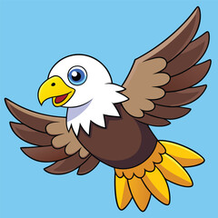 Soaring Cartoon Eagle