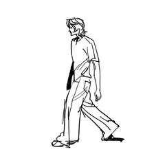 illustration design, man walking, sketch
