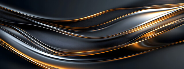 A sophisticated background with sleek, metallic gray and gold accents
