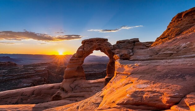 arches national park at sunset stone