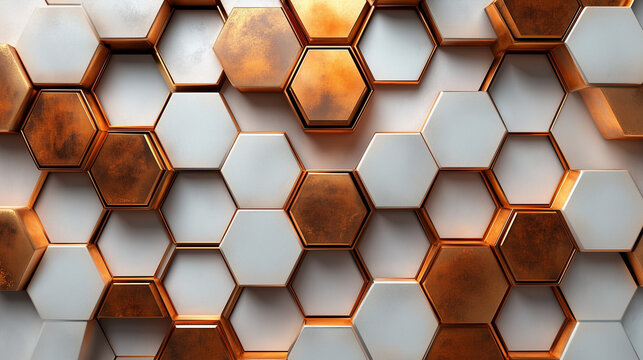 abstract background with copper hexagons