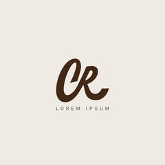 Minimal creative initial based CR logo and RC logo. Letter CR RC creative elegant monogram
