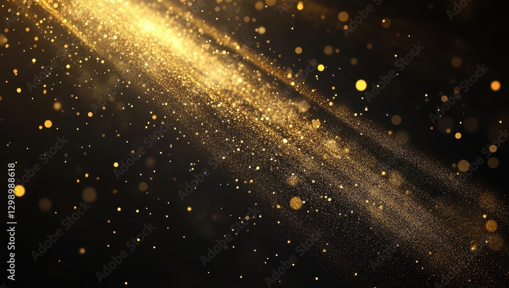 Aufkleber golden light rays shining through sparkling particles creating a magical atmosphere of elegance and 
