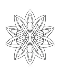 Mandala Made of Different Types of Pasta – Unique Food-Themed Adult Coloring Page on White Background