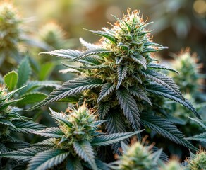 a close-up view of a cannabis plant