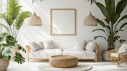 Tropical Living Room Mockup