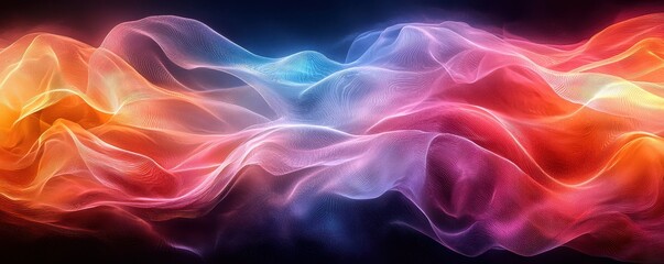 Obraz premium Colorful abstract waves of light in a vivid rainbow gradient