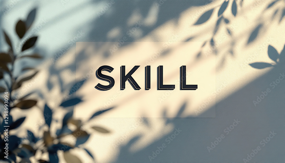 Poster skill development concept image with leaf shadows