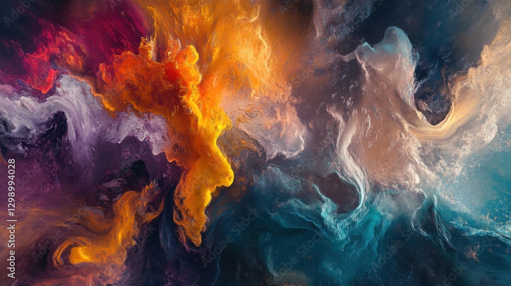 Aufkleber a dynamic and colorful abstract background with flowing shapes and bright hues, evoking a sense of c