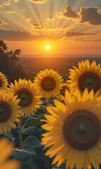 Sunset sunflowers detail © RATOCA