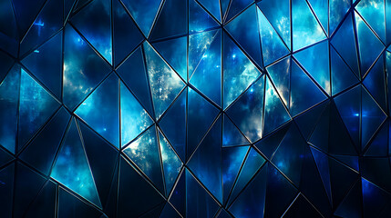 Dazzling Blue Geometric Triangles Abstract Modern Design Wallpaper