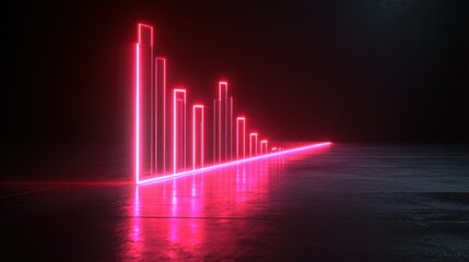 Futuristic Business Growth Chart with Light Effects