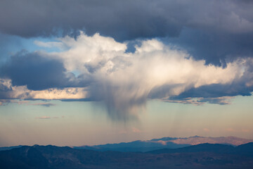 Rain forms over the ancient bristlecone forest, home to the oldest trees on Earth.
