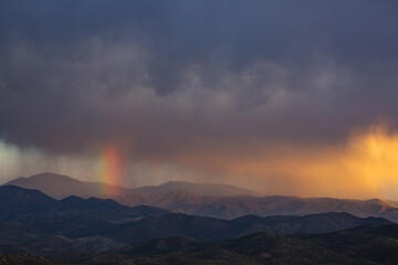 A rainbow over the ancient bristlecone forest, home to the oldest trees on Earth.