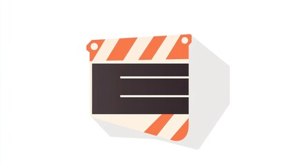 Fototapeta premium Flat Film Clapperboard, Movie Production, Studio Background, stock photo