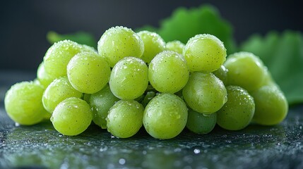 fresh green grapes isolated,studio background