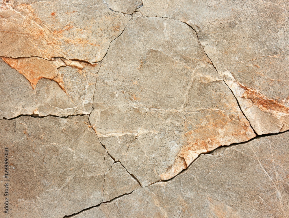 Poster a close-up of textured stone surface featuring natural patterns and earthy tones with cracks and col
