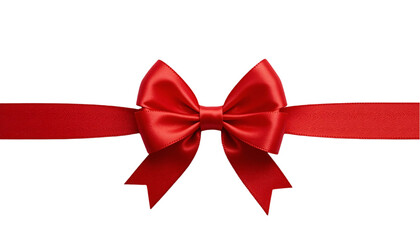 red ribbon bow isolated on transparent background