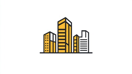 Fototapeta premium Cityscape, buildings, urban, skyline, illustration, architecture, design, modern, simple, website