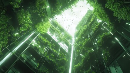 Architectural marvel blending urban design with thriving natural elements