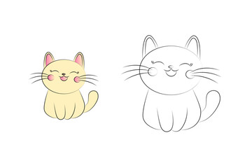 Coloring book for children in the form of a cartoon cat