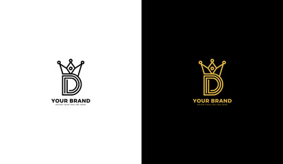D Crown King Logo. D crown icon