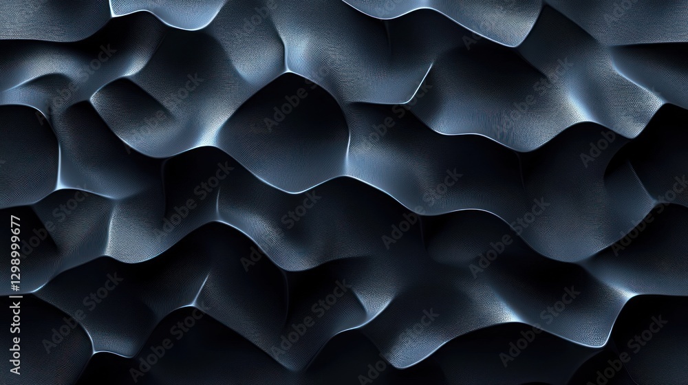 Aufkleber abstract dark metallic wave pattern with light and shadow texture