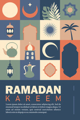 Simple greeting card for celebrating month of Ramadan