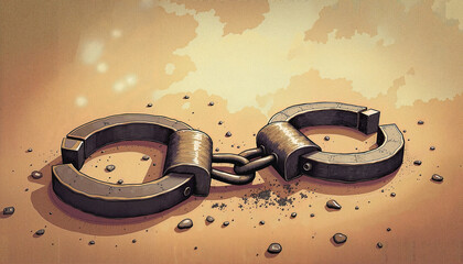  Broken Chain Symbolizing Freedom, Strength, and Breaking Barriers  

