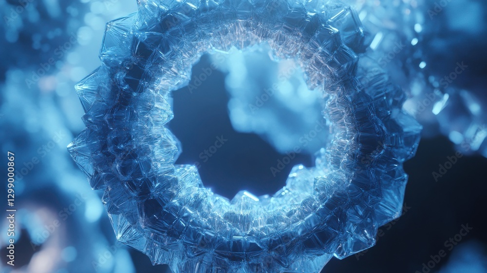 Poster hexagonal shapes blue abstract digital backdrop form futuristic visual composition circle
