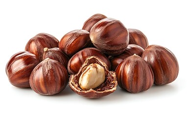 Obraz premium a group of brown nuts