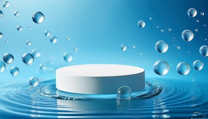 water drops on blue background