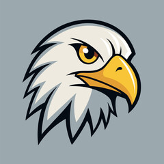 Eagle head mascot vector illustration isolated on white background.