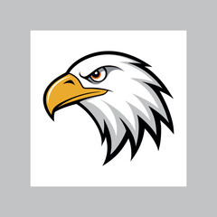 Eagle Head Logo Minimalist Vector Art Illustration.