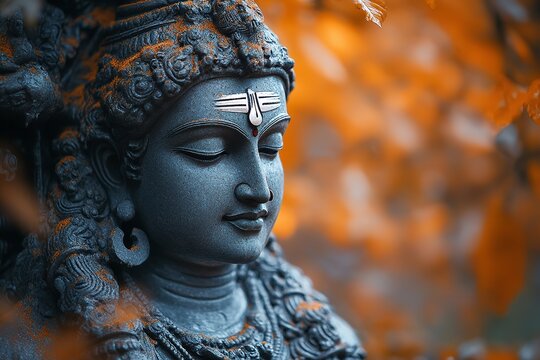 Shiva Lord brandishing a trident, Mahadev, Bhole, and Trident. Generative Ai