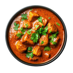 Aromatic spicy curry dish with herbs , Food concept, isolated on transparent background