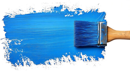 Paint roller, blue color on transparent background. high resolution PNG file