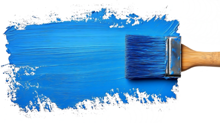 Paint roller, blue color on transparent background. high resolution PNG file