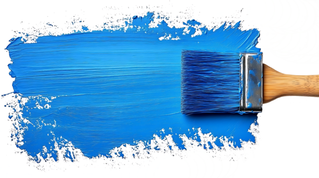 Paint roller, blue color on transparent background. high resolution PNG file - Powered by Adobe